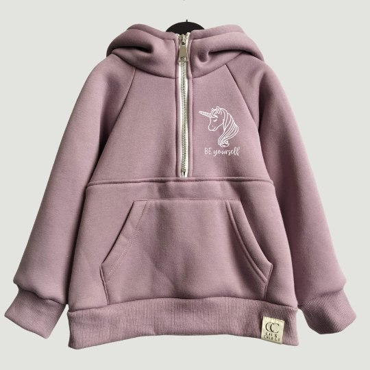 Be Yourself Unicorn 1/2 Zip Hooded Sweater - Cal and Chlo Co
