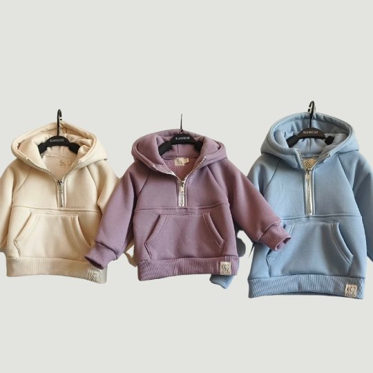 1/2 Zip Hooded Sweater - Cal and Chlo Co