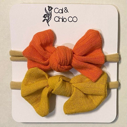 Baby & Toddler Headbands - Cal and Chlo Co, burnt orange and yellow headband for babies