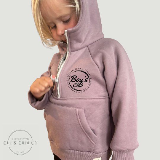 Boys Club 1/2 Zip Hooded Sweater - Cal and Chlo Co
