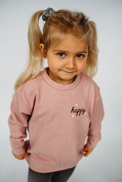 Happy Crewneck Sweater Baby & Toddlers - Cal and Chlo Co, gender neutral clothing, toddler girl clothing
