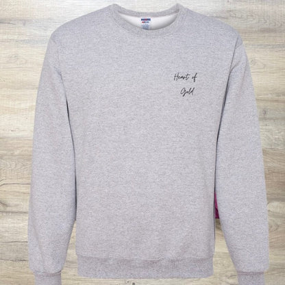 Heart of Gold Adult Crewneck - Cal and Chlo Co, women affirmation clothing, words of affirmation
