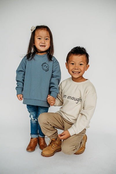 I am Enough Crewneck Sweater Baby & Toddlers - Cal and Chlo Co