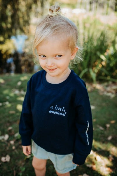 Little Emotional Crewneck Toddler Sweater - Cal and Chlo Co, words of affirmation, toddler boy clothes