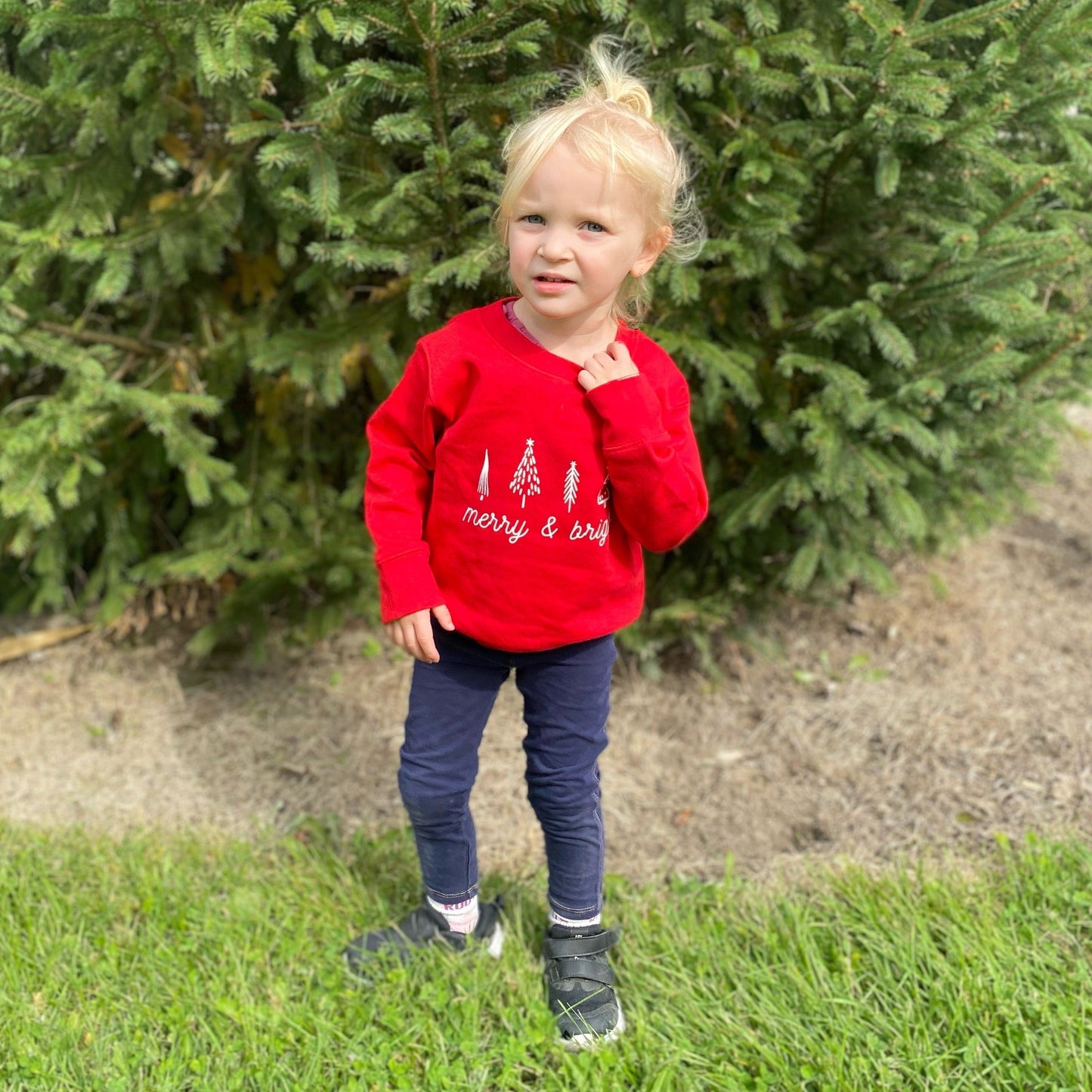 Merry & Bright Toddler Crewneck Sweater - Cal and Chlo Co