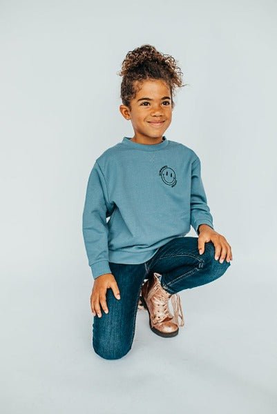 Smiley Face Crewneck Sweater Baby & Toddlers - Cal and Chlo Co