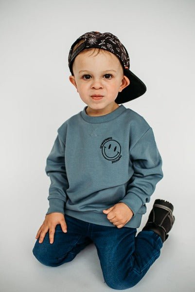 Smiley Face Crewneck Sweater Baby & Toddlers - Cal and Chlo Co, toddler boy clothes, affirmation clothing